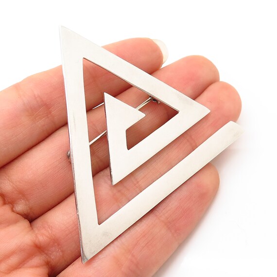 925 Sterling Silver Vintage Mexico Triangle Pyrami