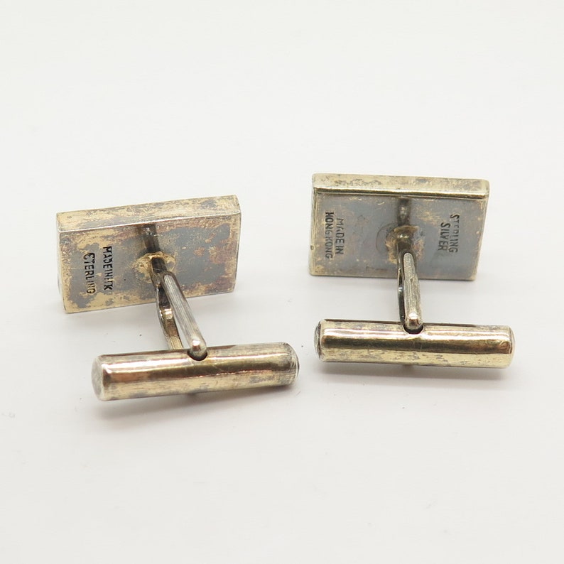 925 Sterling Silver Vintage Hong Kong Abacus Design Cufflinks