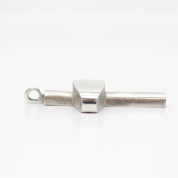 925 Sterling Silver Vintage Modernist Cross Penda… - image 3