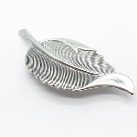 925 Sterling Silver Vintage Jewelart Leaf Pin Bro… - image 5