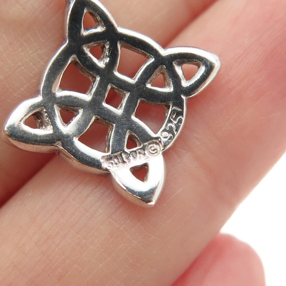 925 Sterling Silver Vintage Celtic Cross Pendant - image 7