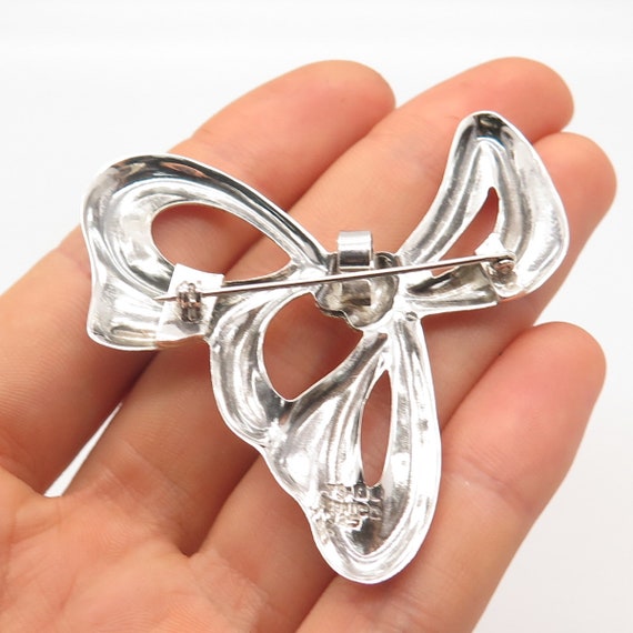 925 Sterling Silver 2-Tone Vintage Mexico Bow Pin… - image 2