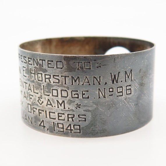 925 Sterling Silver Vintage Napkin Ring - image 7