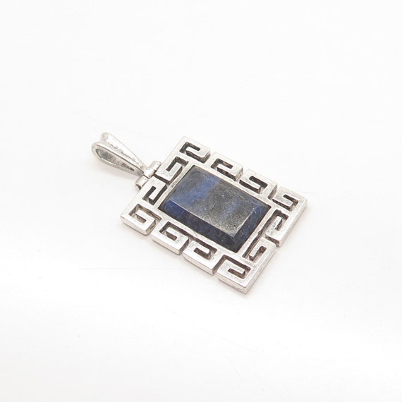 950 Silver Vintage Mexico Real Sodalite Inlay Gre… - image 6