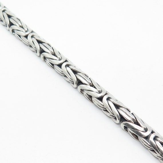 925 Sterling Silver Vintage Byzantine Link Bracel… - image 5