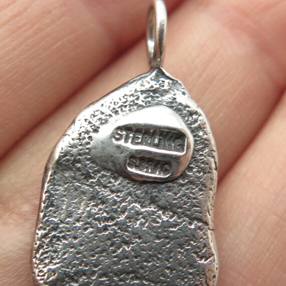 925 Sterling Silver Vintage Modernist Pendant - image 8