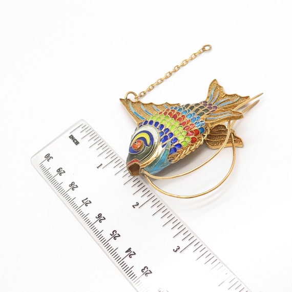 925 Sterling Silver Gold Plated Antique Enamel Ar… - image 5