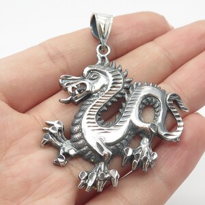 925 Sterling Silver Vintage Chinese Dragon Pendant