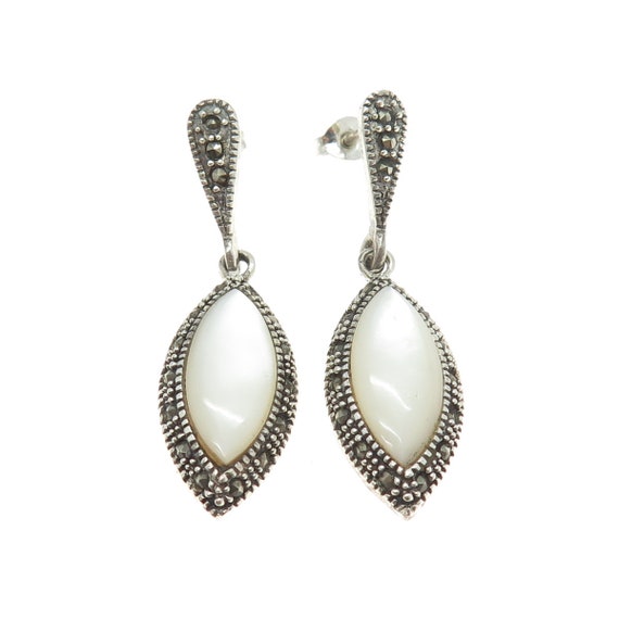 925 Sterling Silver Vintage Real Mother-of-Pearl … - image 4