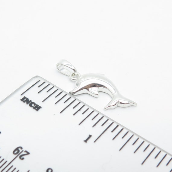 925 Sterling Silver Vintage Friendly Dolphin Char… - image 4