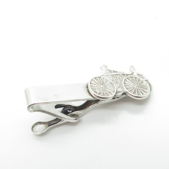925 Sterling Silver Vintage Carriage Tie Clip - image 4