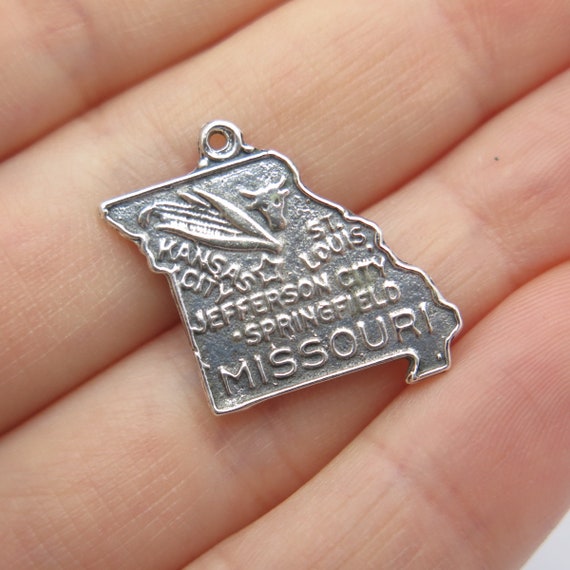 925 Sterling Silver Vintage "Missouri" State Map … - image 1