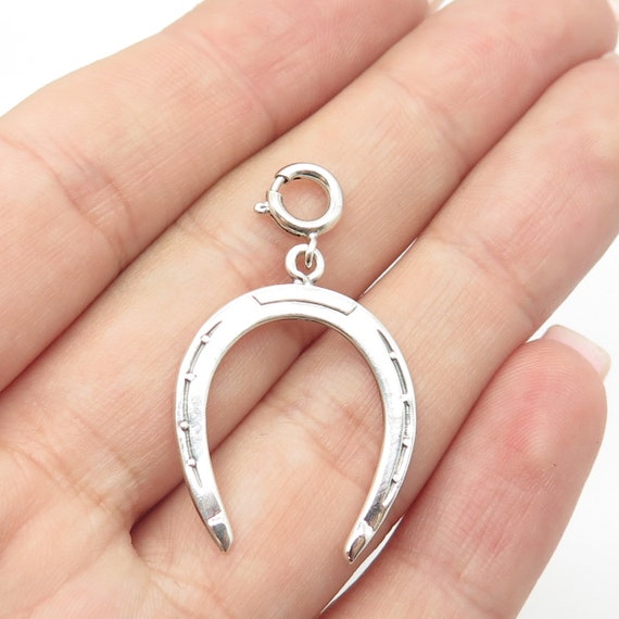  925 Sterling Silver Lucky Horseshoe Pendant Necklace