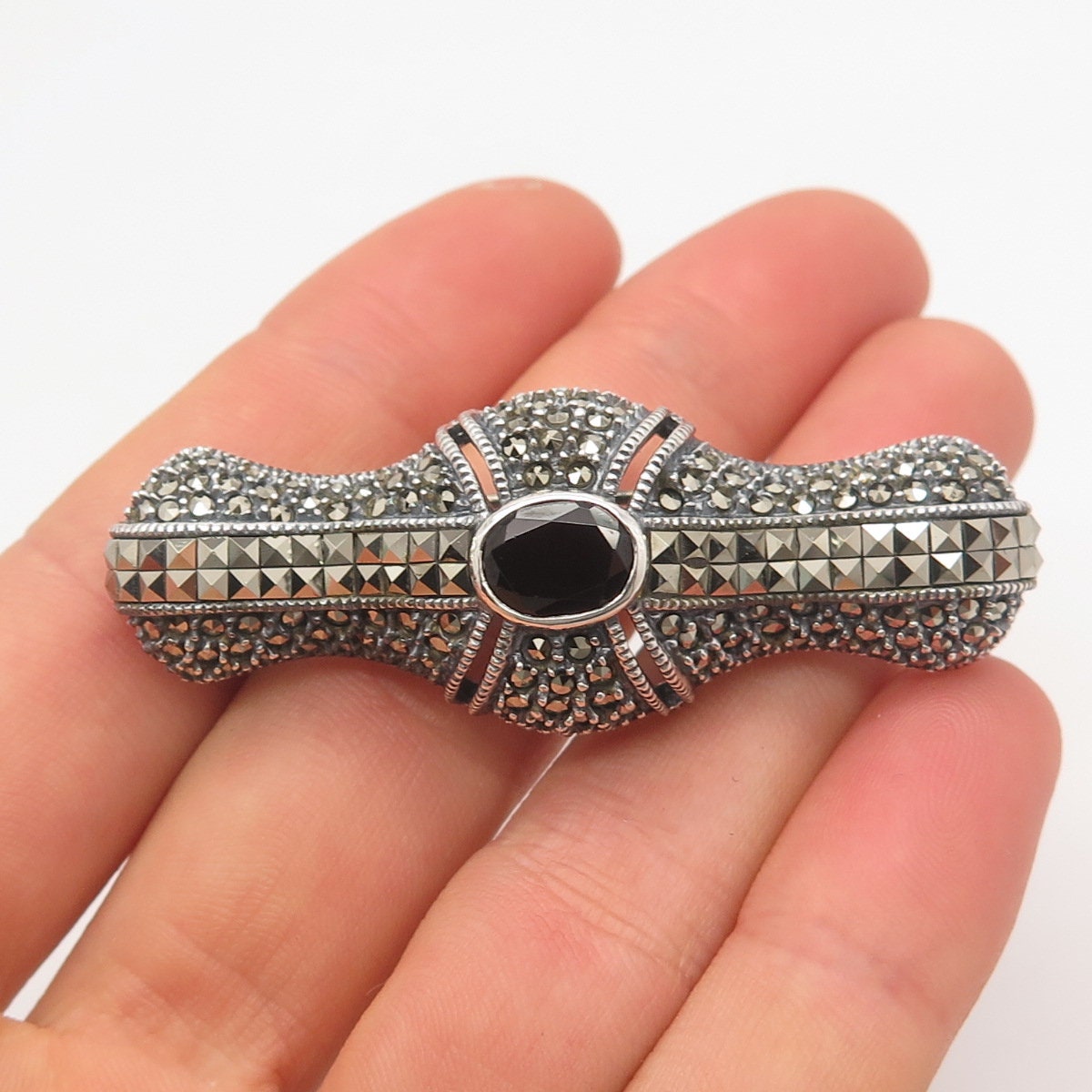 極美品  91 Brooch 925 Vintage vintage unique style brooch 925 sterling silver with cubic