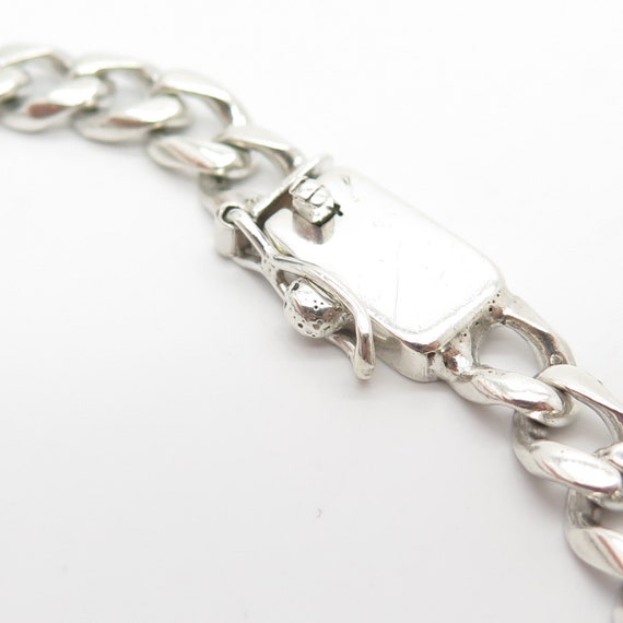 925 Sterling Silver Vintage Mexico Cuban Link Bra… - image 6