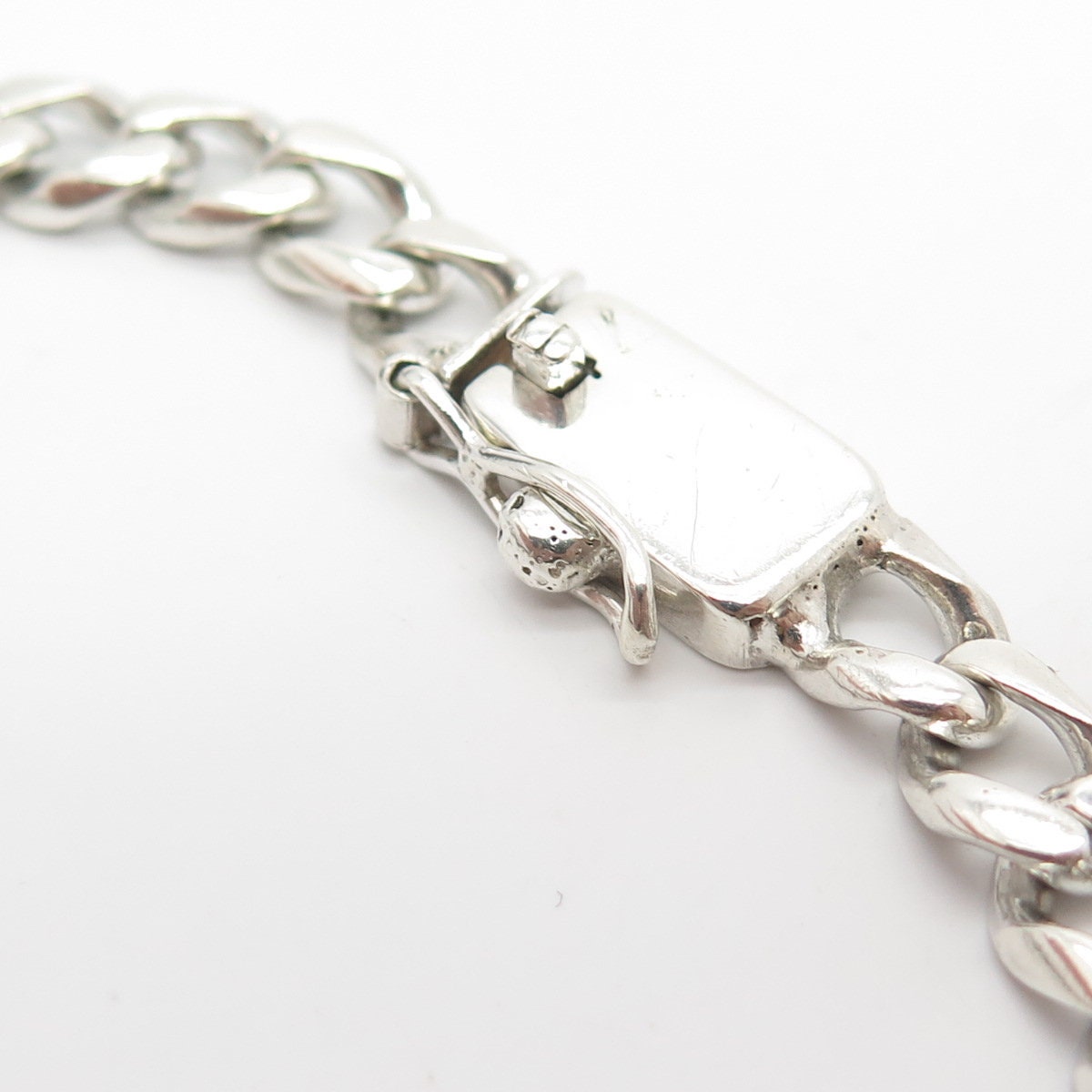 925 Sterling Silver Vintage Mexico Cuban Link Bracelet 8 1/4