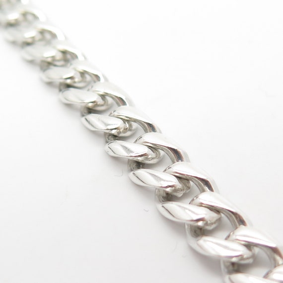 925 Sterling Silver Vintage Mexico Cuban Link Bra… - image 3