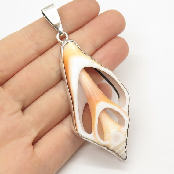 Conch Sea Shell Charm Sterling Silver Antiqued Finish Conch Sea Shell Charm Sterling Silver Antiqued Finish