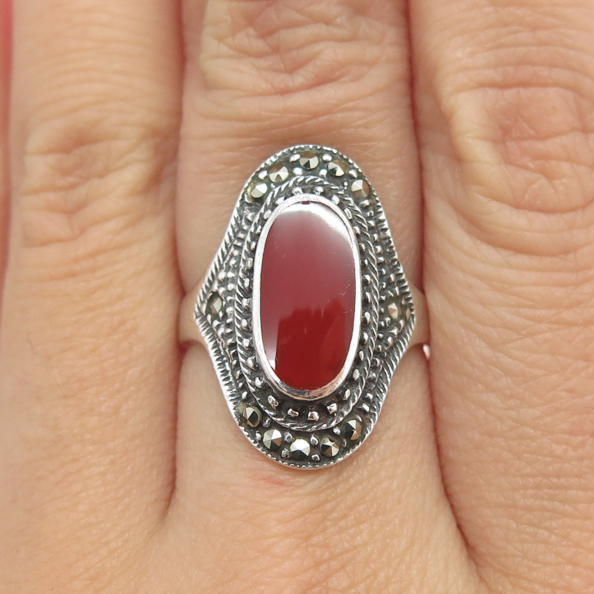 Carnelian Ring, Carnelian Silver Ring, Engagement Ring, 925