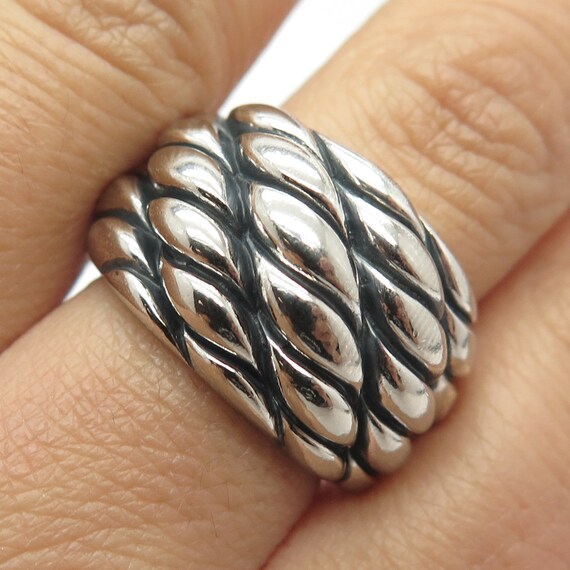 925 Sterling Silver Vintage Italy Milor Wide Ring Size 8.25 - Etsy