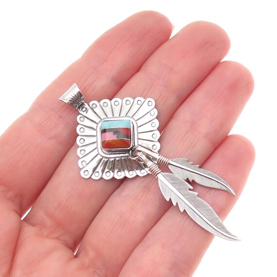 Quoc Turquoise Old Pawn 925 Sterling Silver Vinta… - image 1