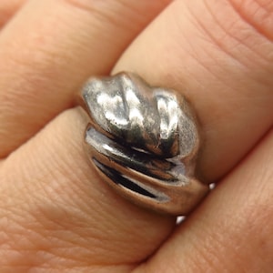 925 Sterling Silver Vintage Shell Design Ring Size 8