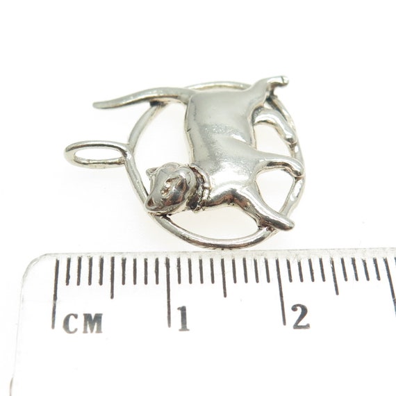 925 Sterling Silver Vintage Cat / Kitty Pendant - image 3