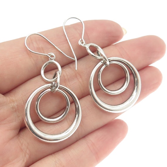 ROSS SIMONS 925 Sterling Silver Circle Dangling Ea