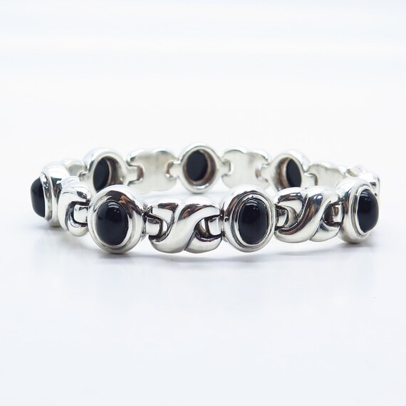 925 Sterling Silver Vintage Italy Real Black Onyx… - image 8