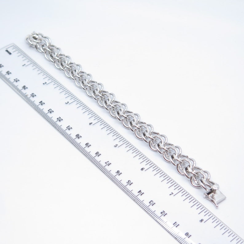 925 Sterling Silver Antique Elco Double Rolo Link Bracelet Etsy