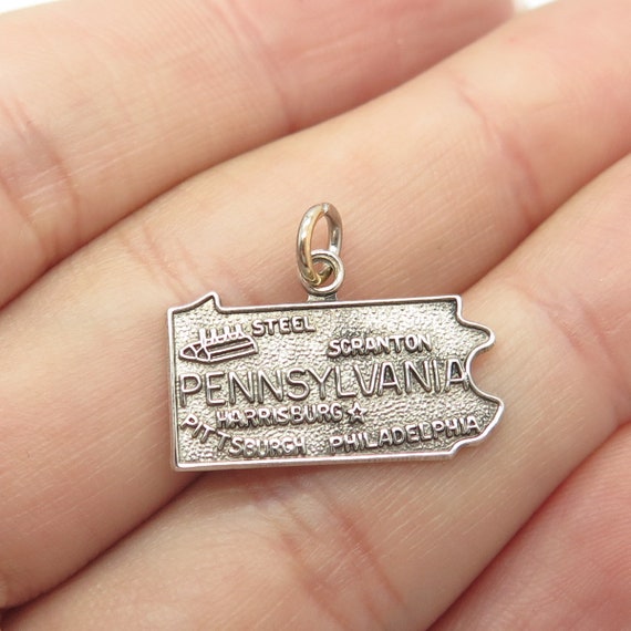925 Sterling Silver Vintage Pennsylvania State Ma… - image 1
