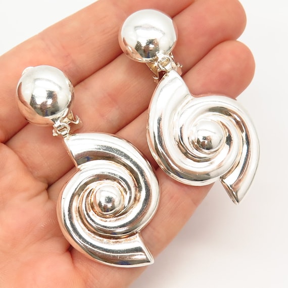 925 Sterling Sterling Vintage Spiral Design Dangli