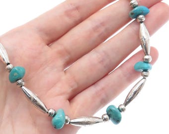 Old Pawn Godber Turquoise Nuggets Navajo 2 Strand Long Necklace