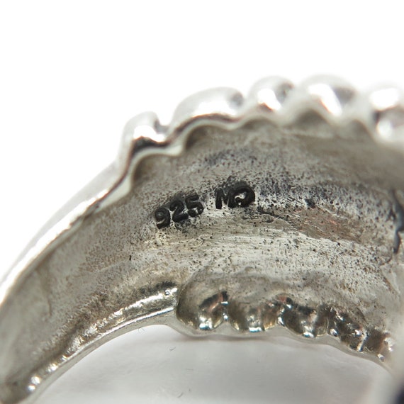925 Sterling Silver Vintage Granulated Ring Size … - image 7