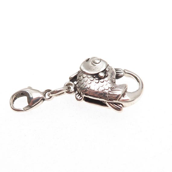 Trollbeads LAA Sterling Silver Vintage Bracelet / Necklace Big Fish Lobster Lock View 5