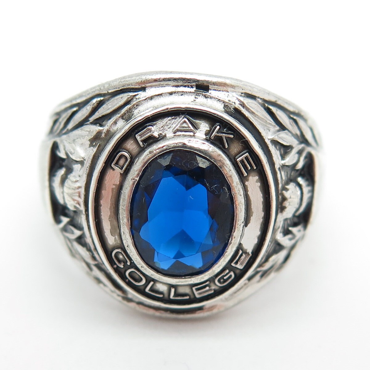 KINNEY 925 Sterling Vintage Lab-created Sapphire Drake College