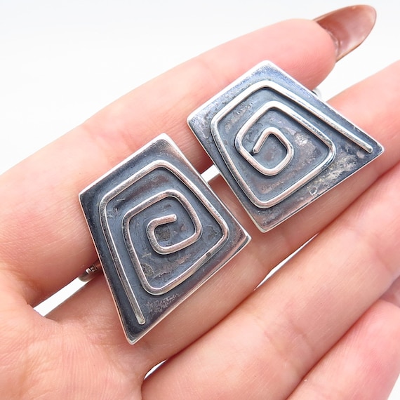 925 Sterling Silver Vintage Maze Cufflinks