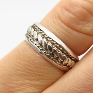 925 Sterling Silver Braided Design Band Ring Size 5.5