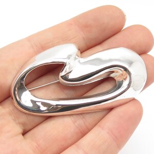 925 Sterling Silver Vintage Modernist Pin Brooch