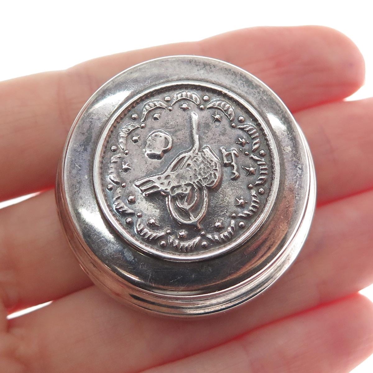 SENER 900 Silver Vintage Allah Religious Oxidized Pill Box - Etsy