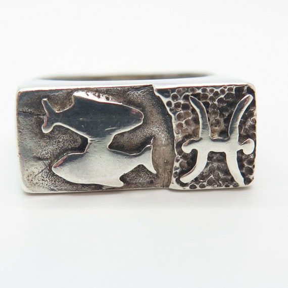 925 Sterling Silver Vintage Pisces Zodiac Sign Ba… - image 3