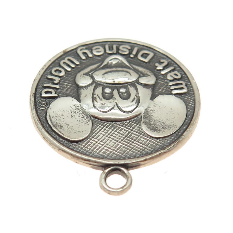 DISNEY 925 Sterling Silver Vintage Walt Disney World Mickey Mouse Pendant immagine 6