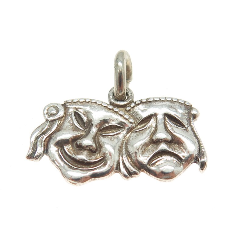 Fler® Komedie & Tragedie Drama Masker Bedel - Zilveren Theater Charm
