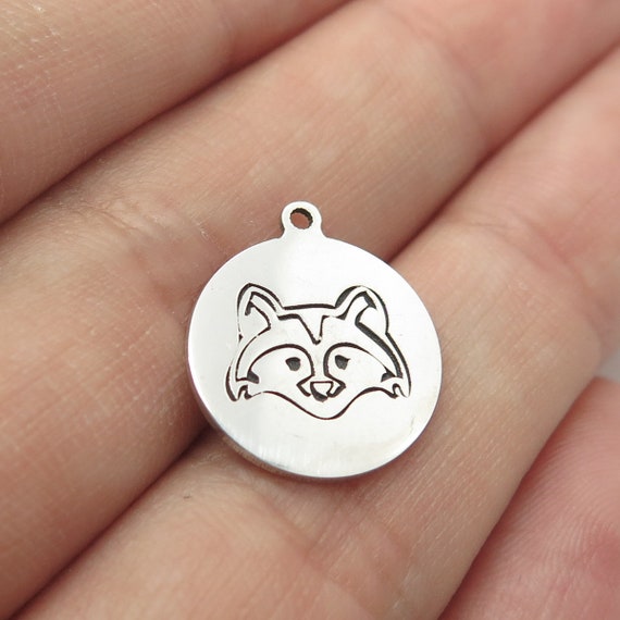 925 Sterling Silver USA Two In Town Raccoon Charm… - image 1