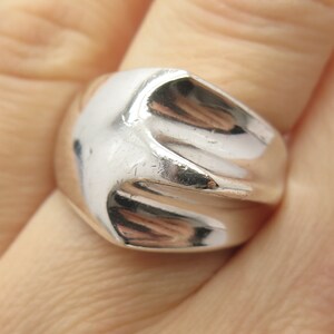 925 Sterling Silver Vintage Wrinkled Adjustable Ring Size 7 1/4