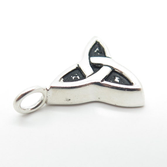 925 Sterling Silver Vintage Triquetra Charm Penda… - image 7