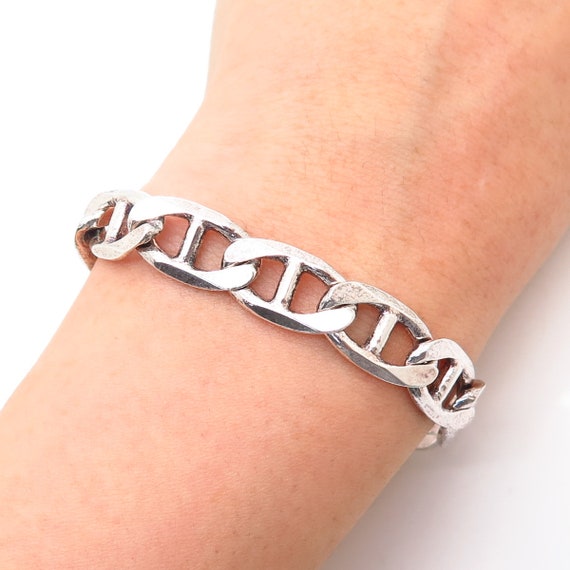 925 Sterling Silver Italy Thick Anchor Mariner Link Bracelet 8 - Etsy