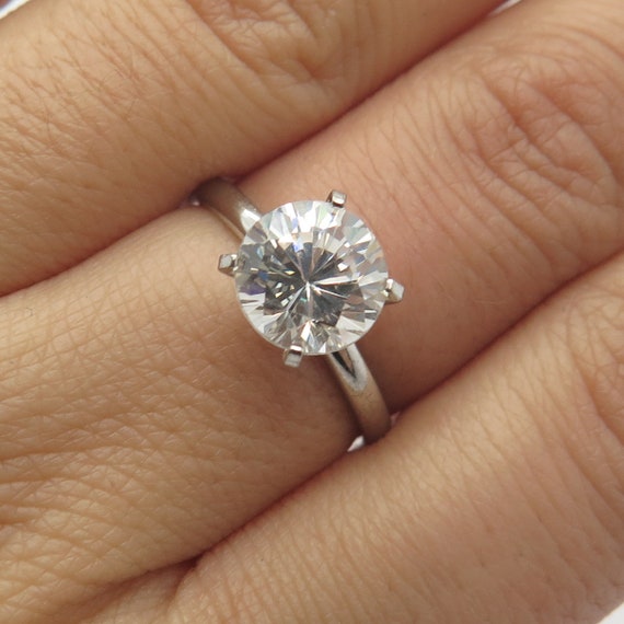 925 Sterling Silver Vintage S. P. Lindwold C Z Ring Size 7 Etsy