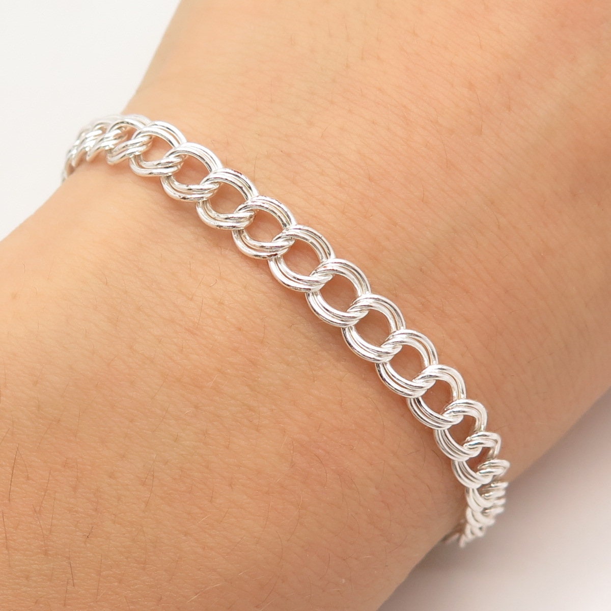 925 Sterling Silver Vintage Italy SU Cable Link Bracelet 6.75 925 Sterling Silver Vintage Italy SU Cable Link Bracelet 6.75