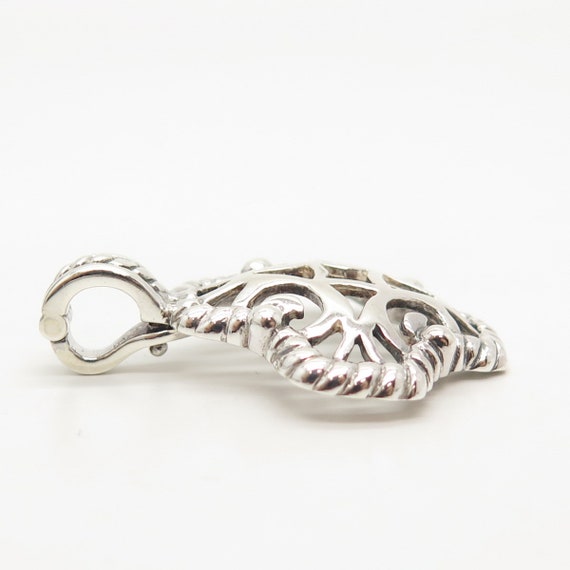 925 Sterling Silver Vintage Abstract Ornate Penda… - image 4